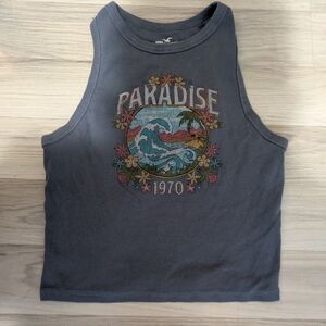 Hollister Gray Paradise Graphic Kids Tank Top